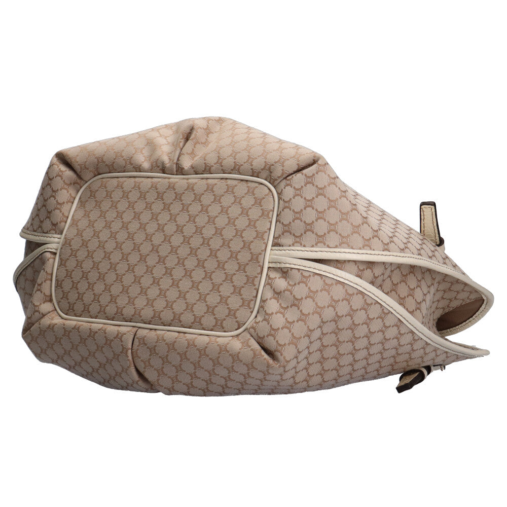 CELINE Bittersweet Macadam Shoulder Bag Canvas Beige Women's Used