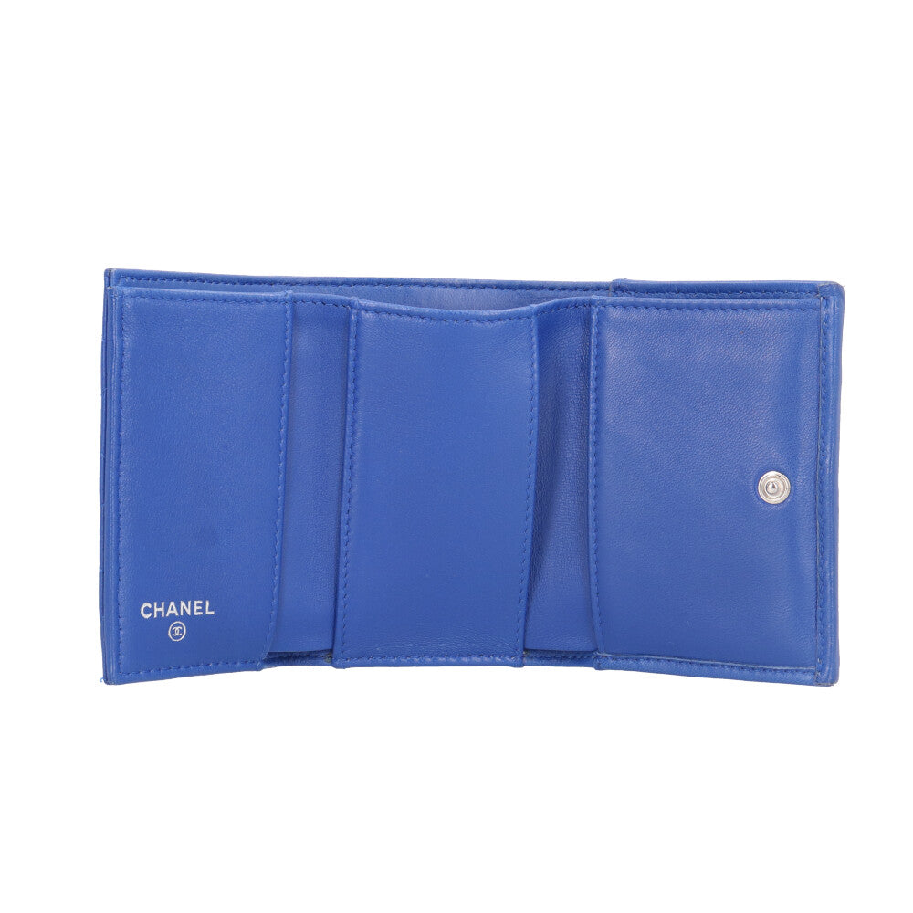 CHANEL シャネル マトラッセ 三つ折り財布 ラムスキン レディース 中古