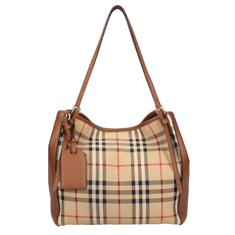 Burberry Tote Bag Nylon HONEY TAN Women s Used 36 Months Interest Free Shopping Loan Available