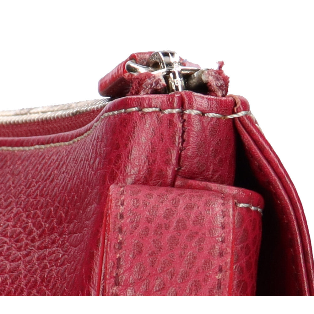 ロエベ LOEWE ショルダーバッグ レザー レッド レディース 中古