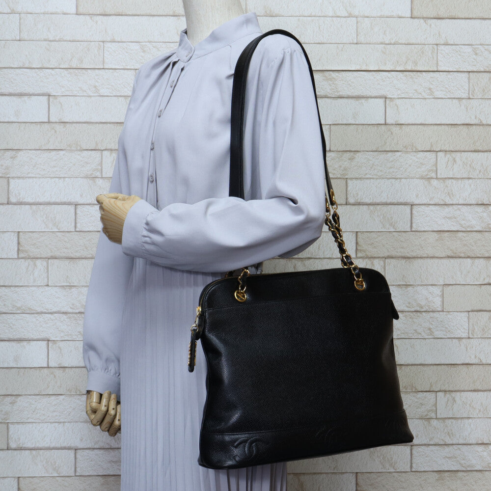 美品 シャネル トリプルココマーク キャビアスキン ショルダーバッグ CHANEL - シャネル CHANEL トリプルココマーク ショルダーバッグ