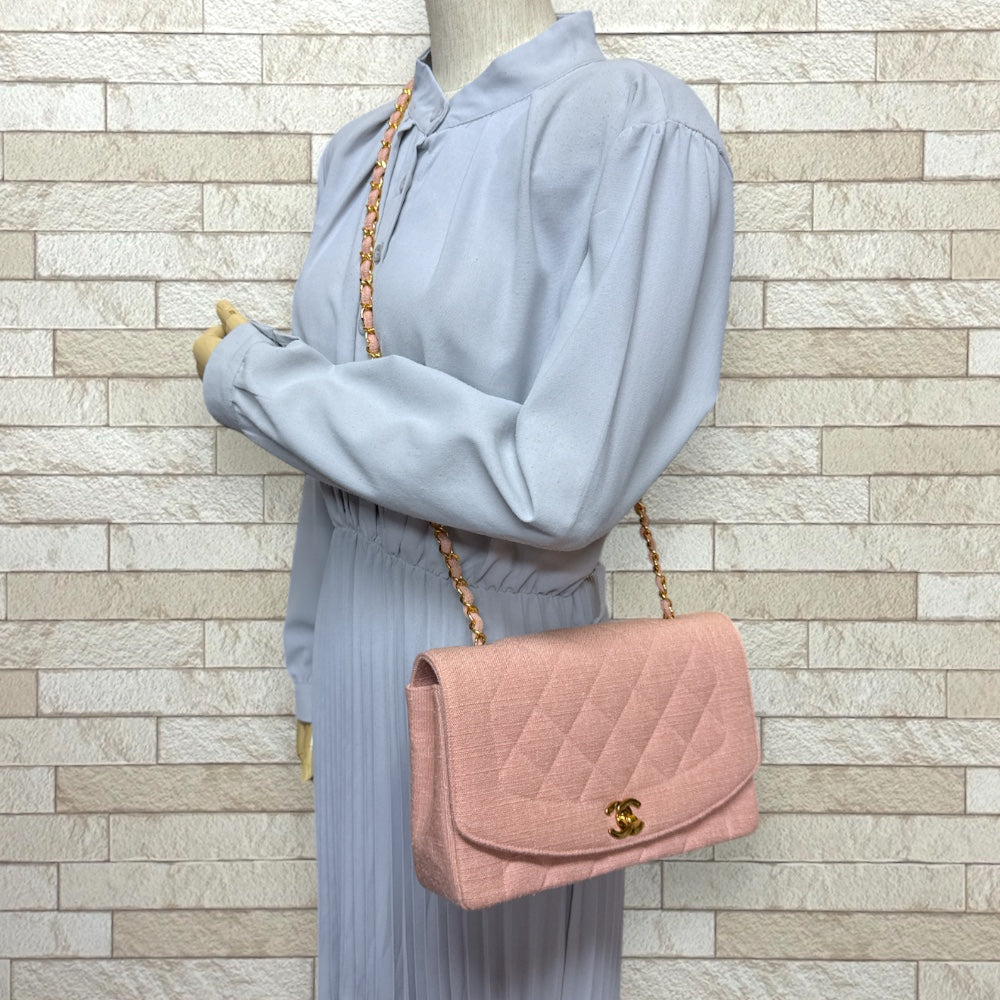 CHANEL Chanel Diana Shoulder Bag Canvas Pink Ladies Used – 【公式