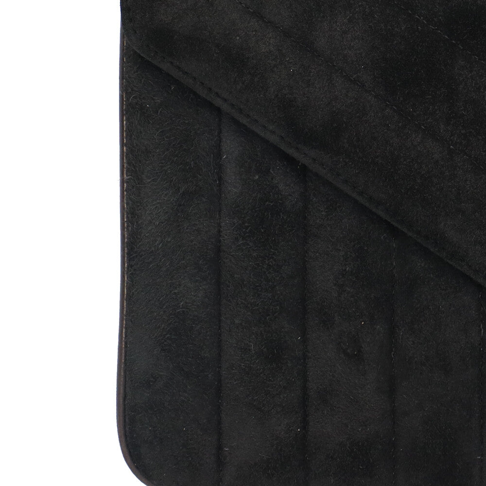 CHANEL シャネル Vステッチ ショルダーバッグ ベロア ブラック