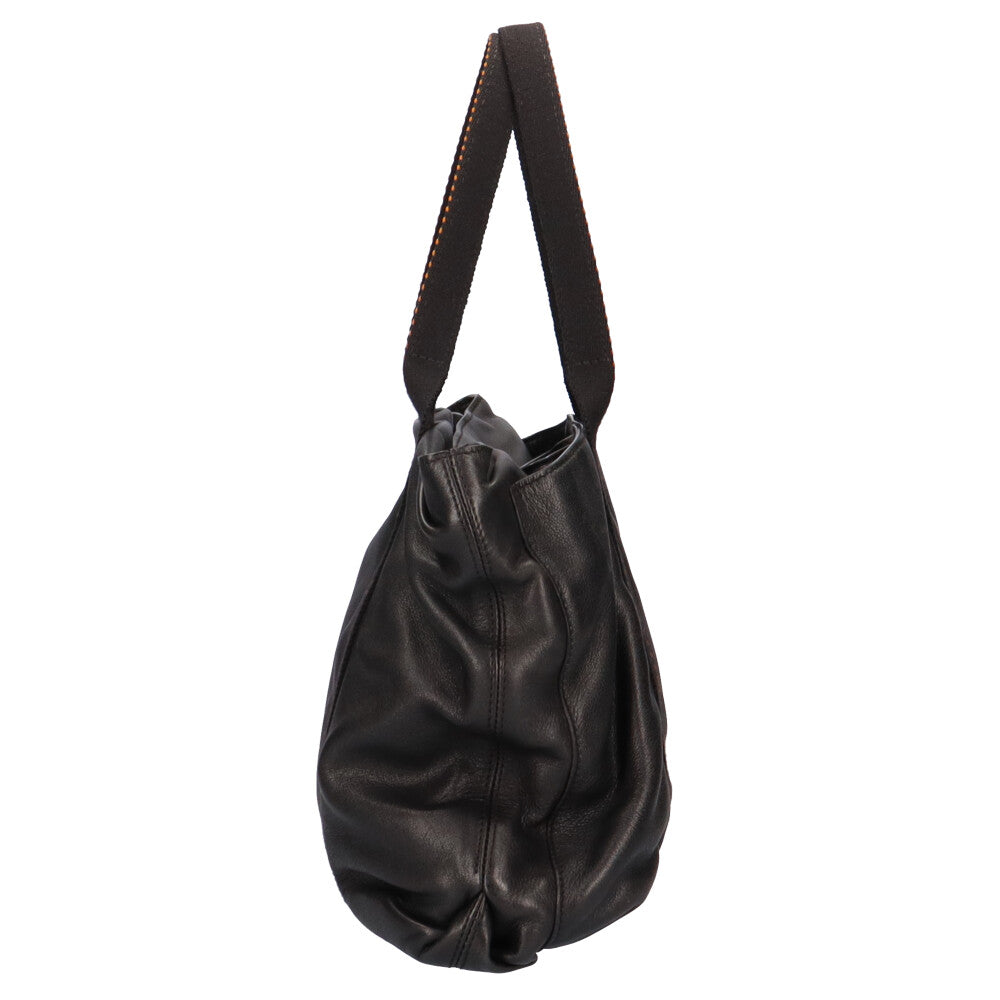 Hermes HERMES Caravan Horizontal MM Handbag Veau Derma Black