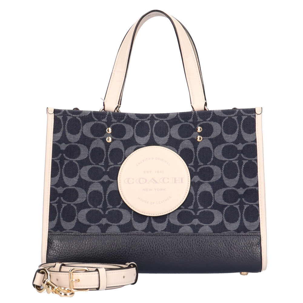 コーチ COACH シグネチャー ショルダーバッグ デニム ネイビー