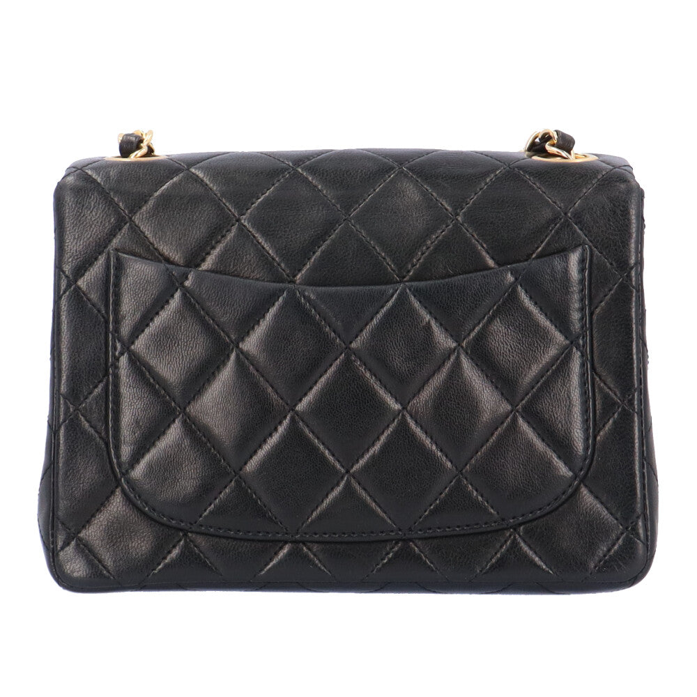 Chanel Chain Mini Matelasse Shoulder Bag Lambskin Black Women's