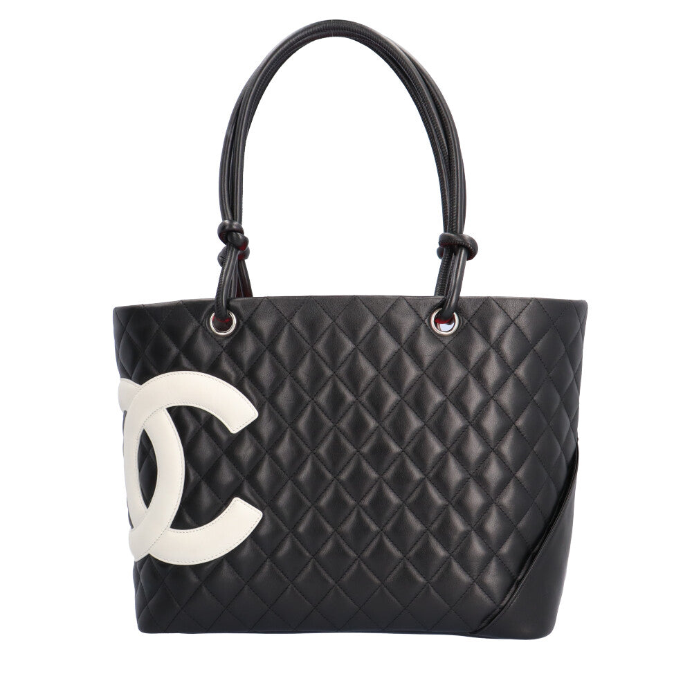 シャネル CHANEL カンボン トートバッグ カーフ ブラック レディース