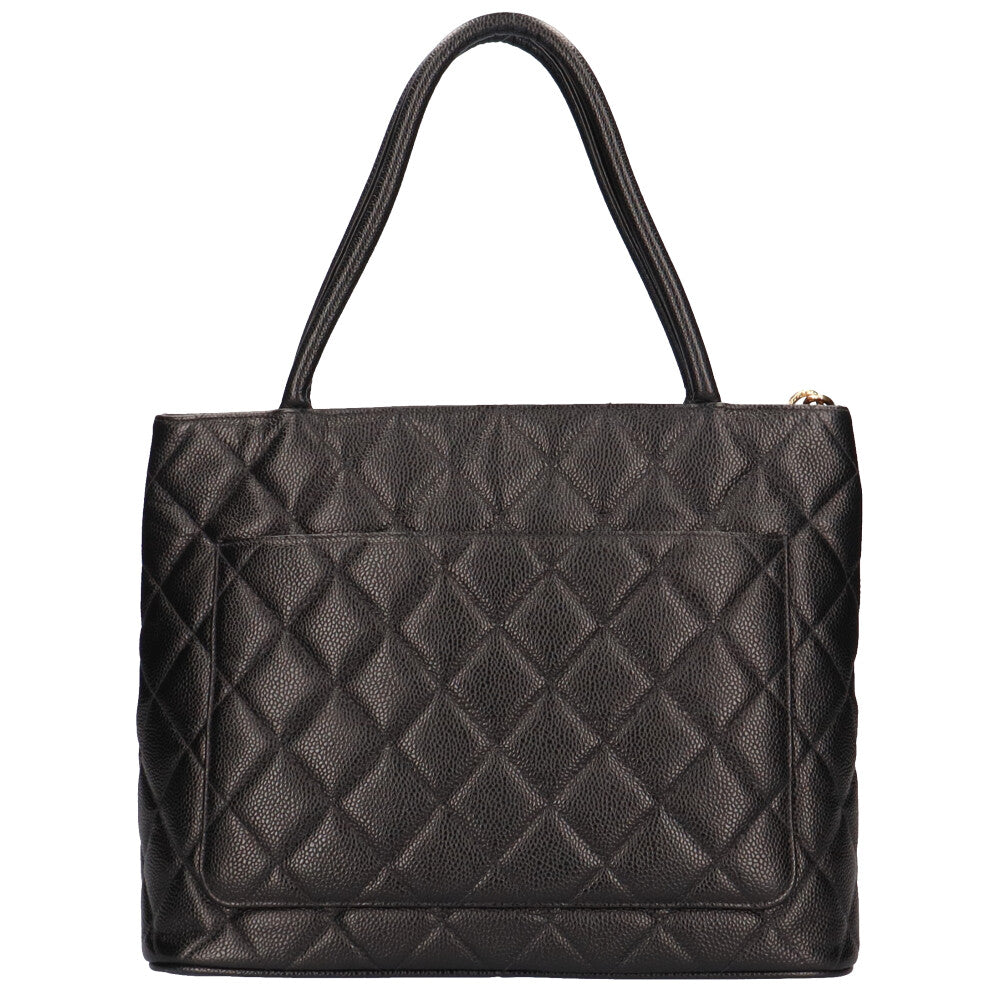 シャネル CHANEL 復刻トート トートバッグ キャビアスキン ブラック 