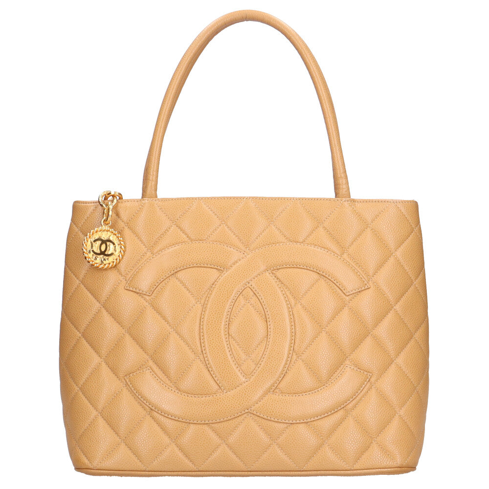 シャネル CHANEL 復刻トート トートバッグ キャビアスキン ベージュ