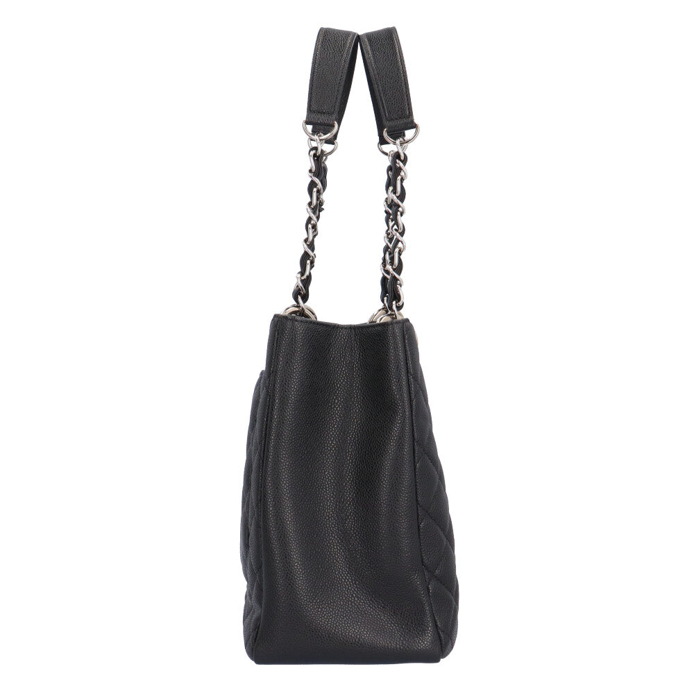 シャネル GSTトート チェーン トートバッグ キャビアスキン ブラック