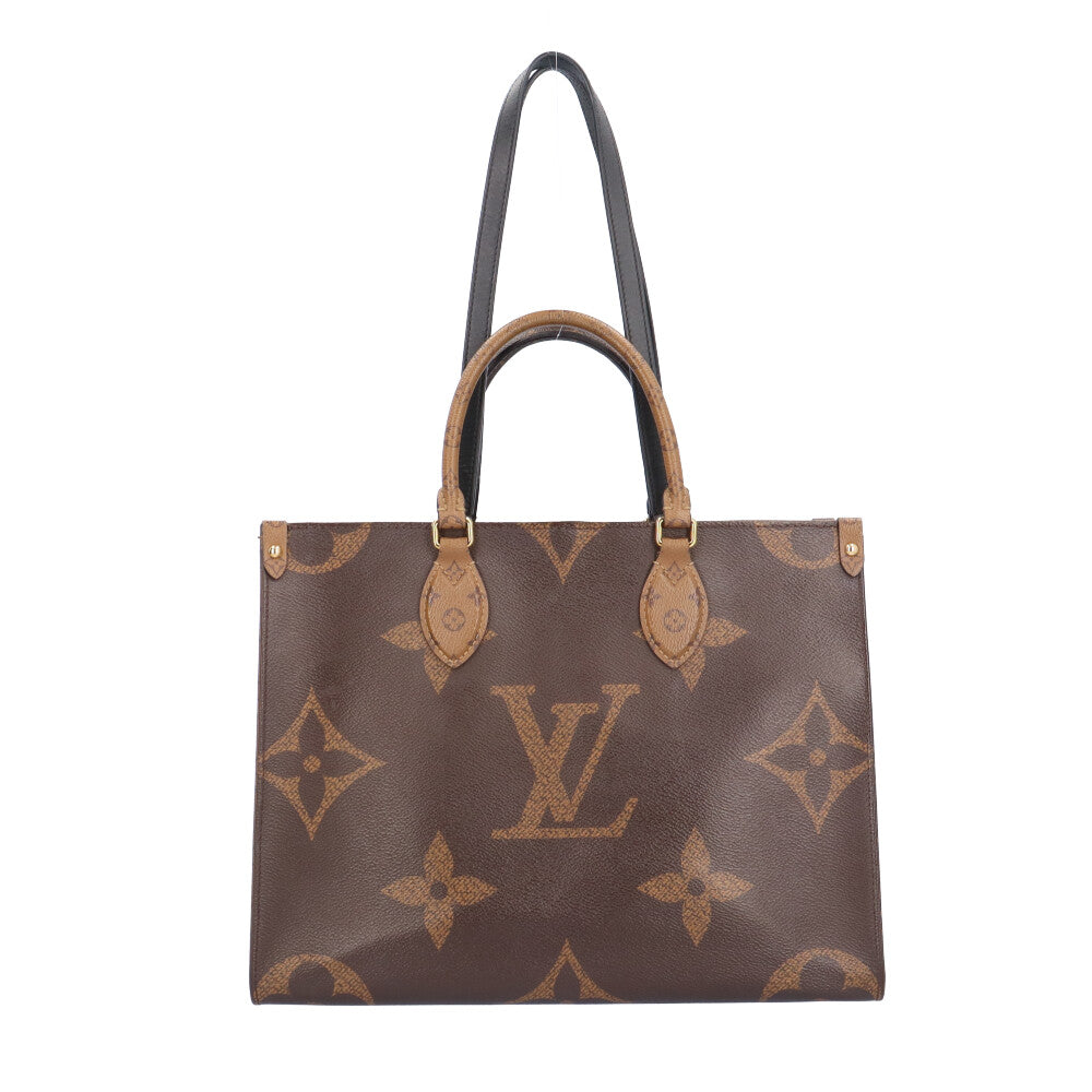 ルイヴィトン オンザゴーMM モノグラムジャイアント ショルダーバッグ モノグラムリバース M45321 ブラウン レディース LOUIS VUITTON  中古 ルイヴィトン オンザゴーMM モノグラムジャイアント ショルダーバッグ