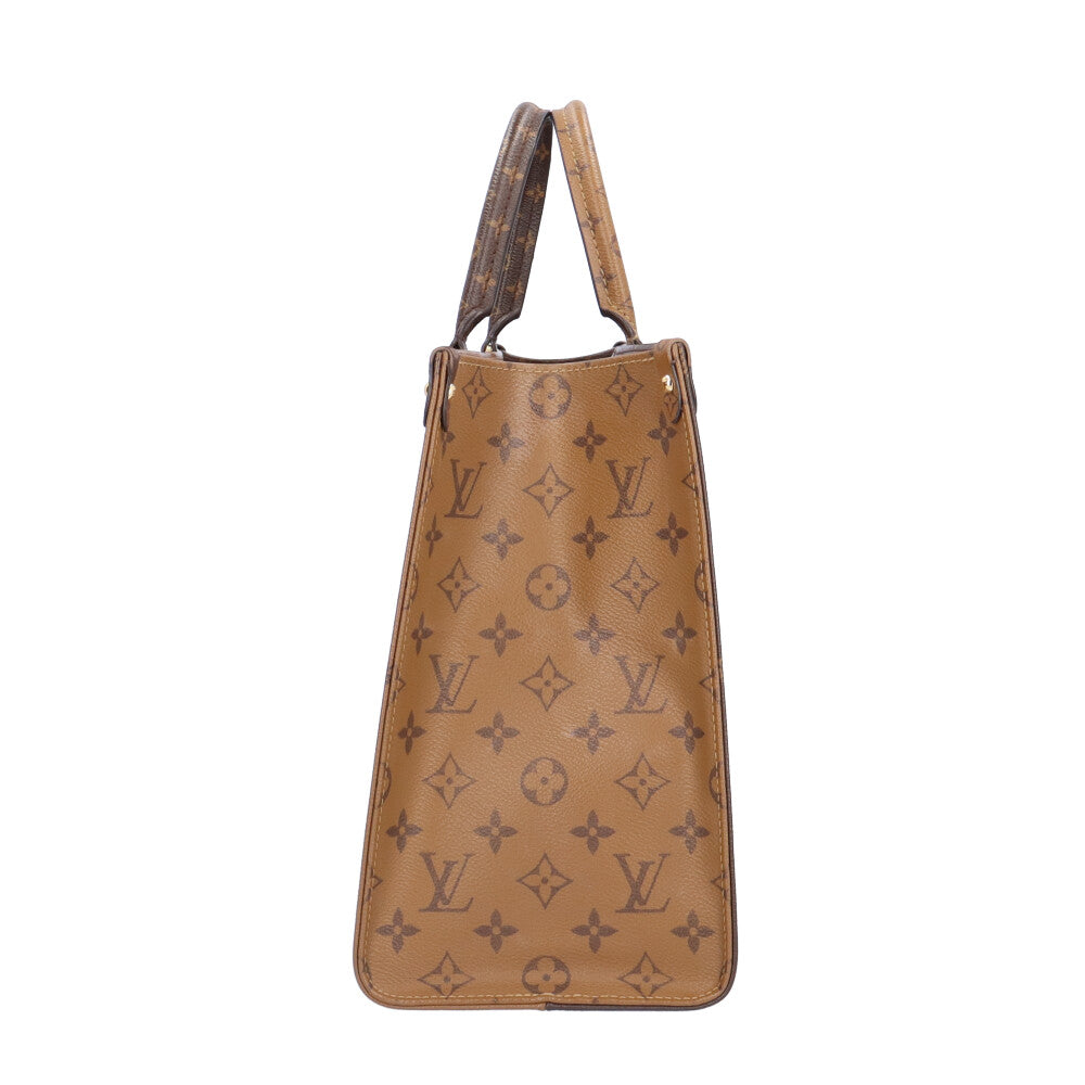 ルイヴィトン オンザゴーMM モノグラムジャイアント ショルダーバッグ モノグラムリバース M45321 ブラウン レディース LOUIS VUITTON  中古 ルイヴィトン オンザゴーMM モノグラムジャイアント ショルダーバッグ