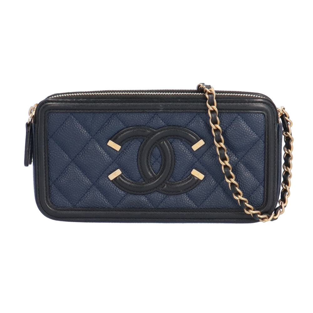 CHANEL シャネル CCフィリグリー ショルダーバッグ キャビアスキン 
