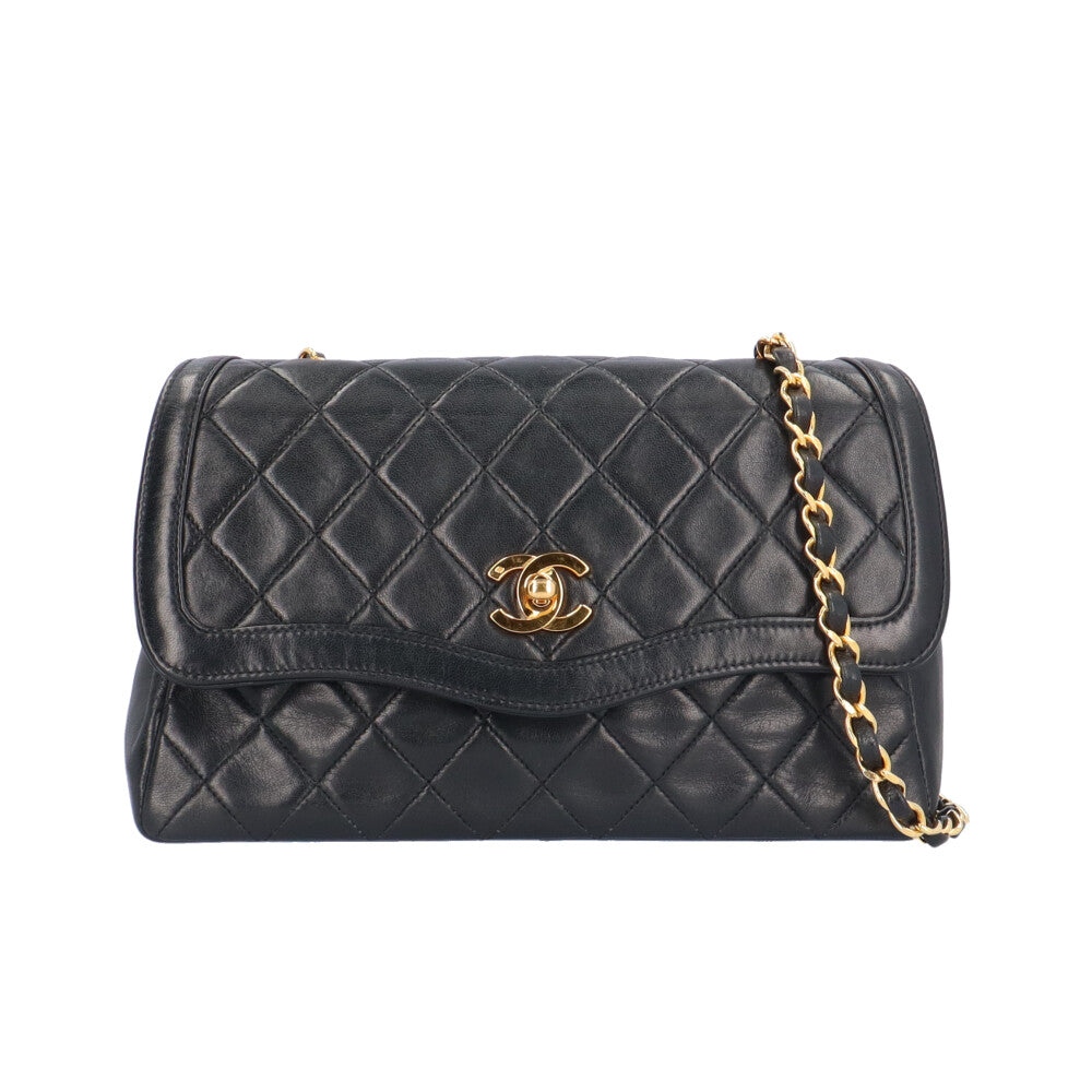CHANEL　マトラッセ　チェーンショルダーバッグ　ブラック　ラムスキン シャネル マトラッセ ショルダーバッグ シャネル ラムスキン ブラック