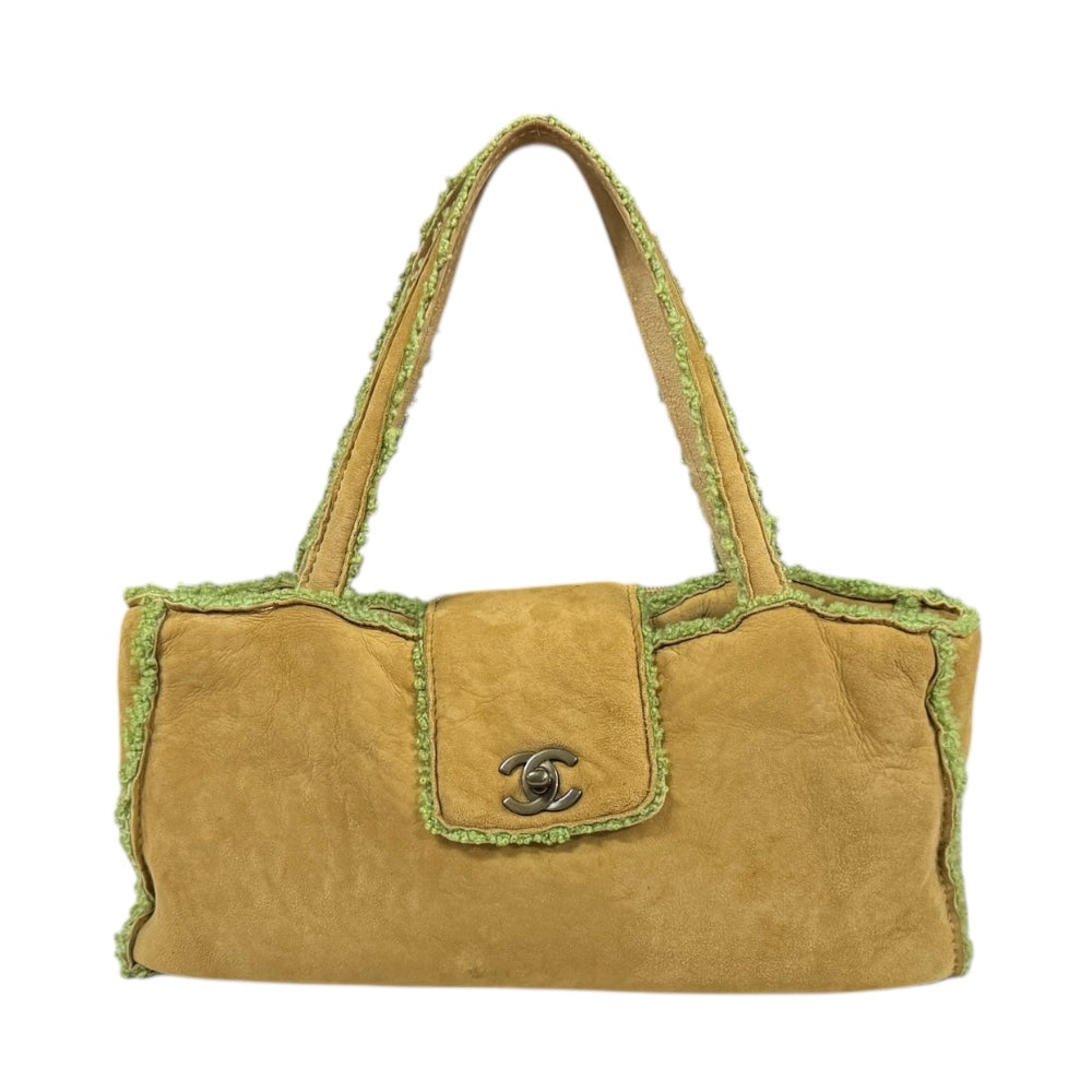 CHANEL シャネル ハンドバッグ ムートン ブラウン レディース 中古