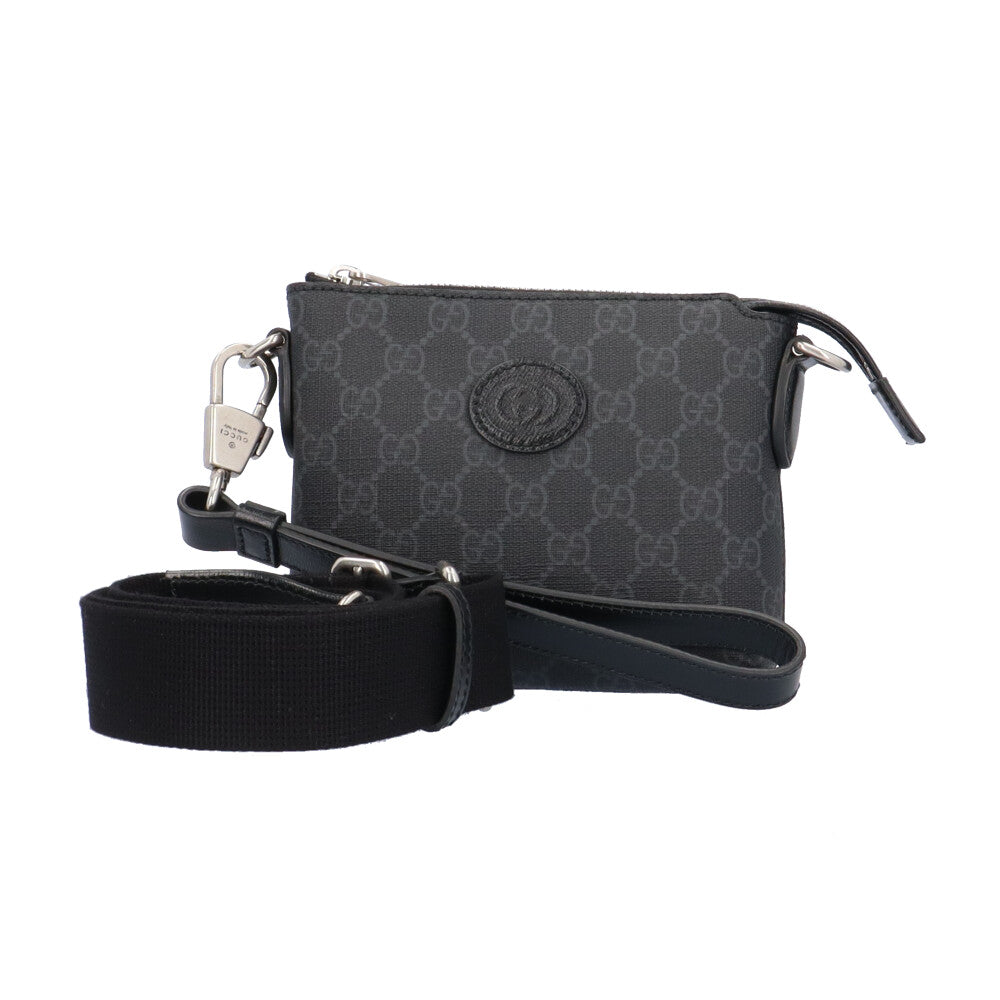 GUCCI ショルダーバッグ インターロッキングG GGスプリーム グレー 黒
