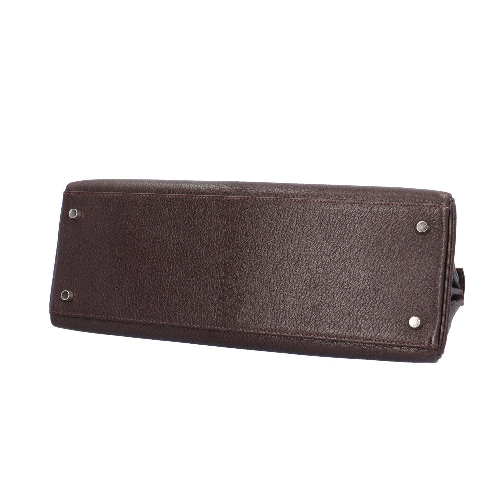 美品 HERMES ケリー ハンドバッグ 茶色 レザー HERMES エルメス ケリー 32 〇S刻印 ブラウン 茶 ゴールド金具