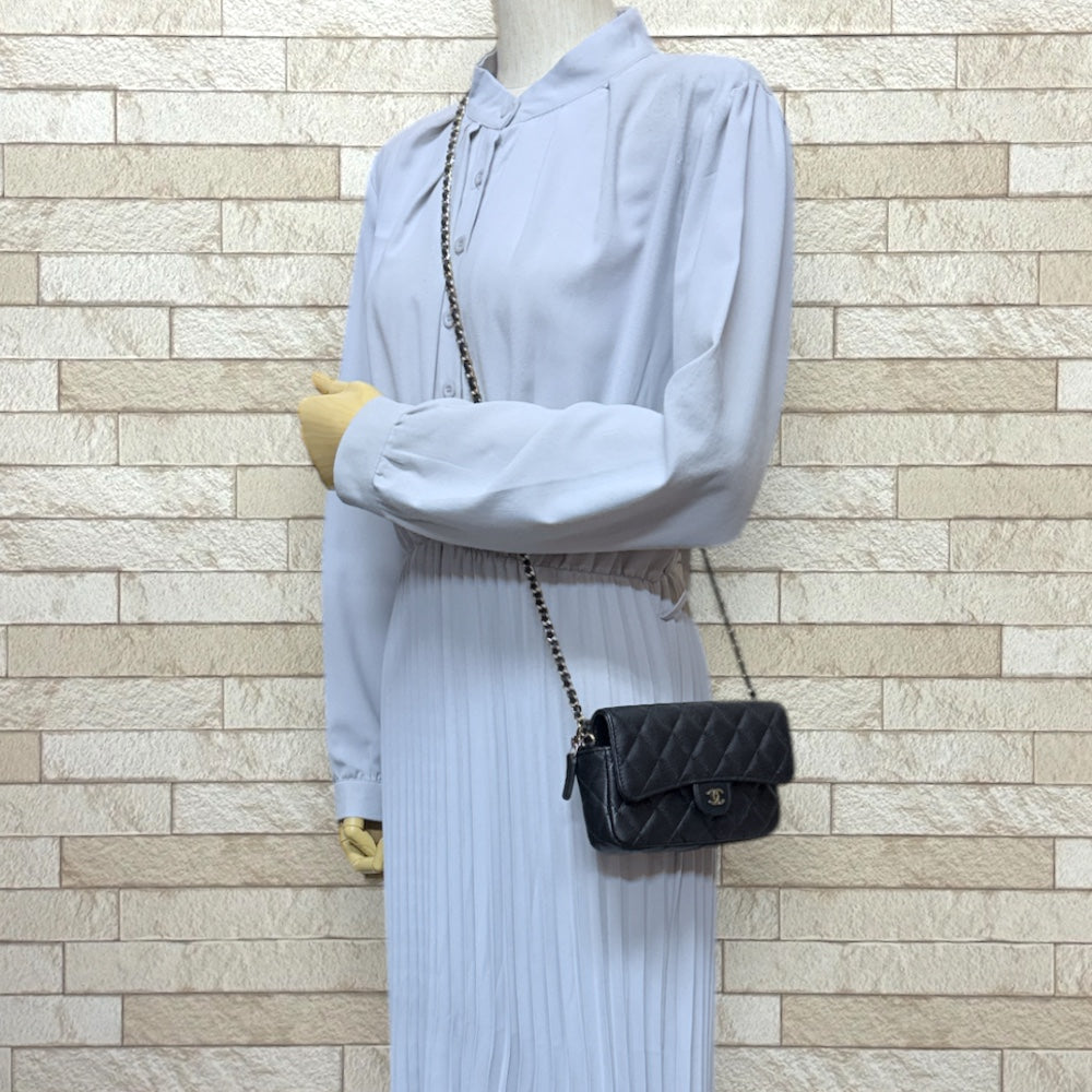 CHANEL シャネル フォンケース マトラッセ ショルダーバッグ キャビア