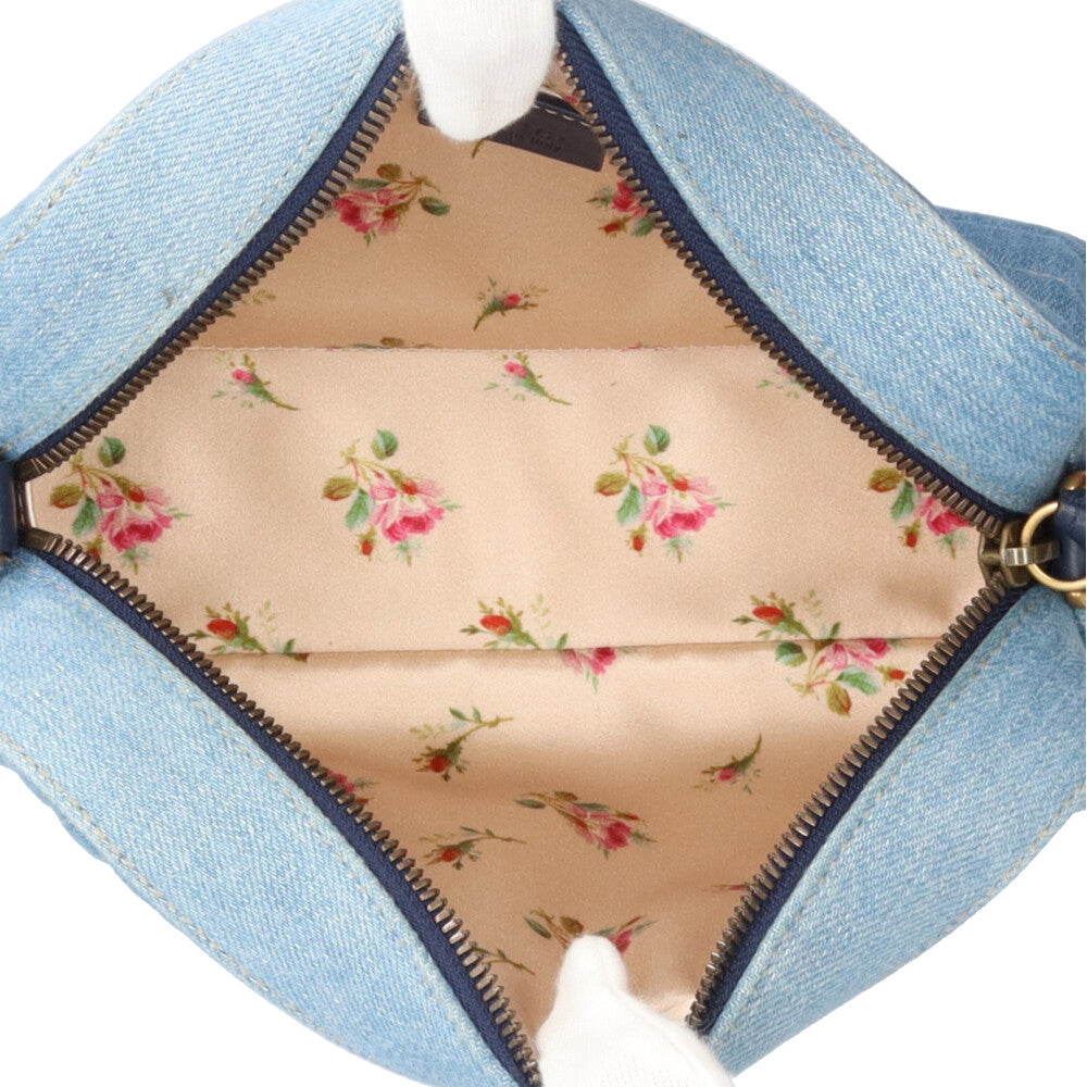 GUCCI グッチ 日本限定 GGマーモント ショルダーバッグ デニム ブルー