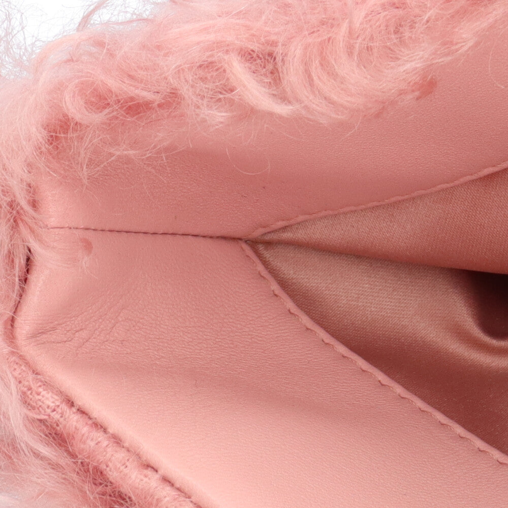 CHANEL Fantasy Fur Coco Mark Shoulder Bag Fur Pink Women's Used