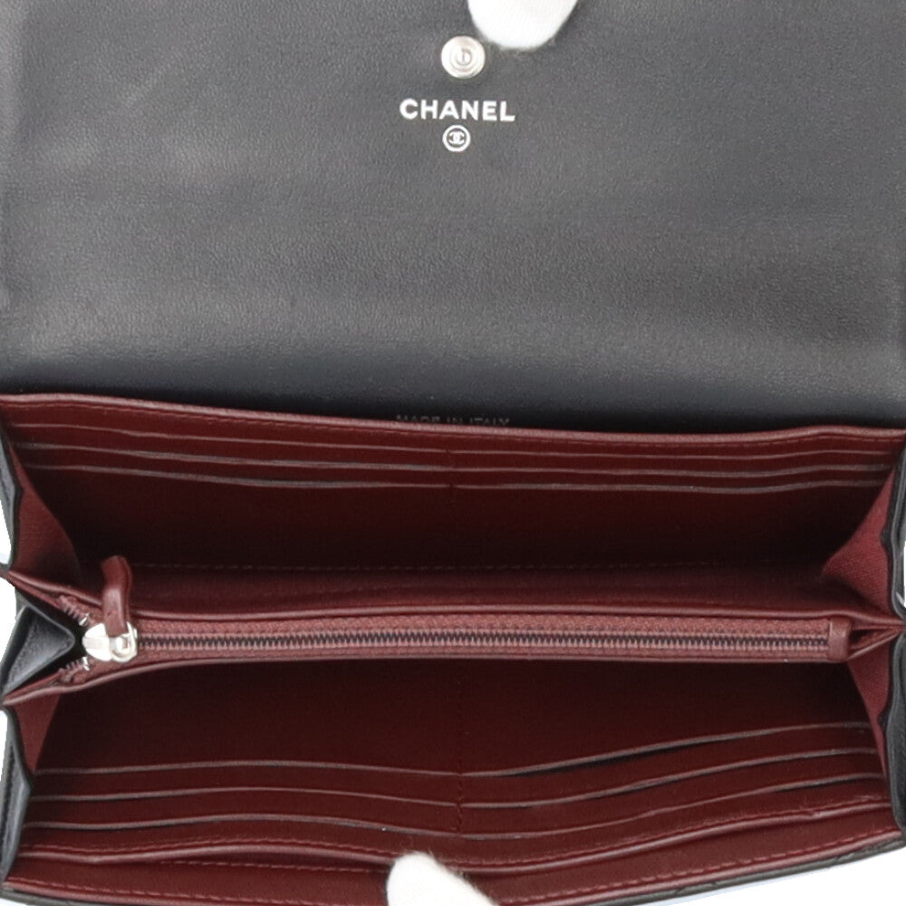 CHANEL シャネル マトラッセ 長財布 ラムスキン レディース 中古