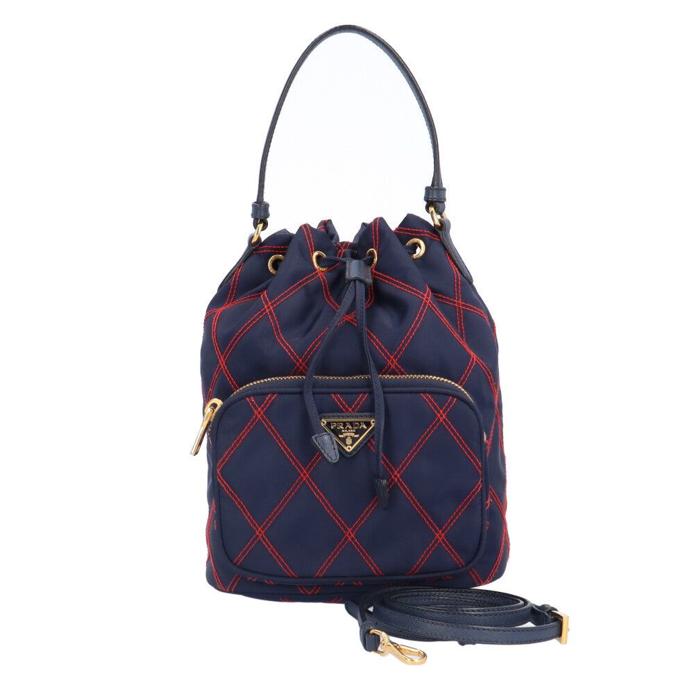 PRADA プラダ トライアングルロゴ巾着 ショルダーバッグ ナイロン 