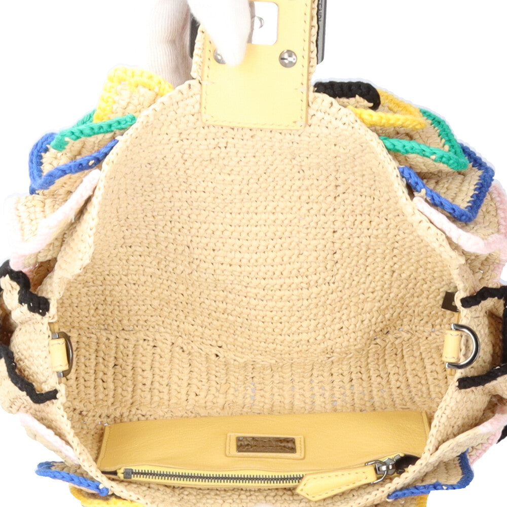 FENDI フェンディ フリル・ラフィア・バゲット ショルダーバッグ 