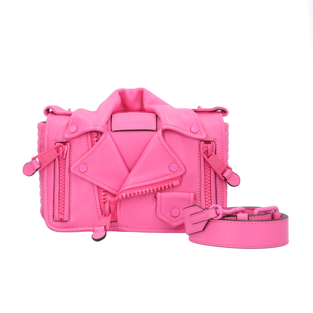 Moschino pink leather jacket best sale