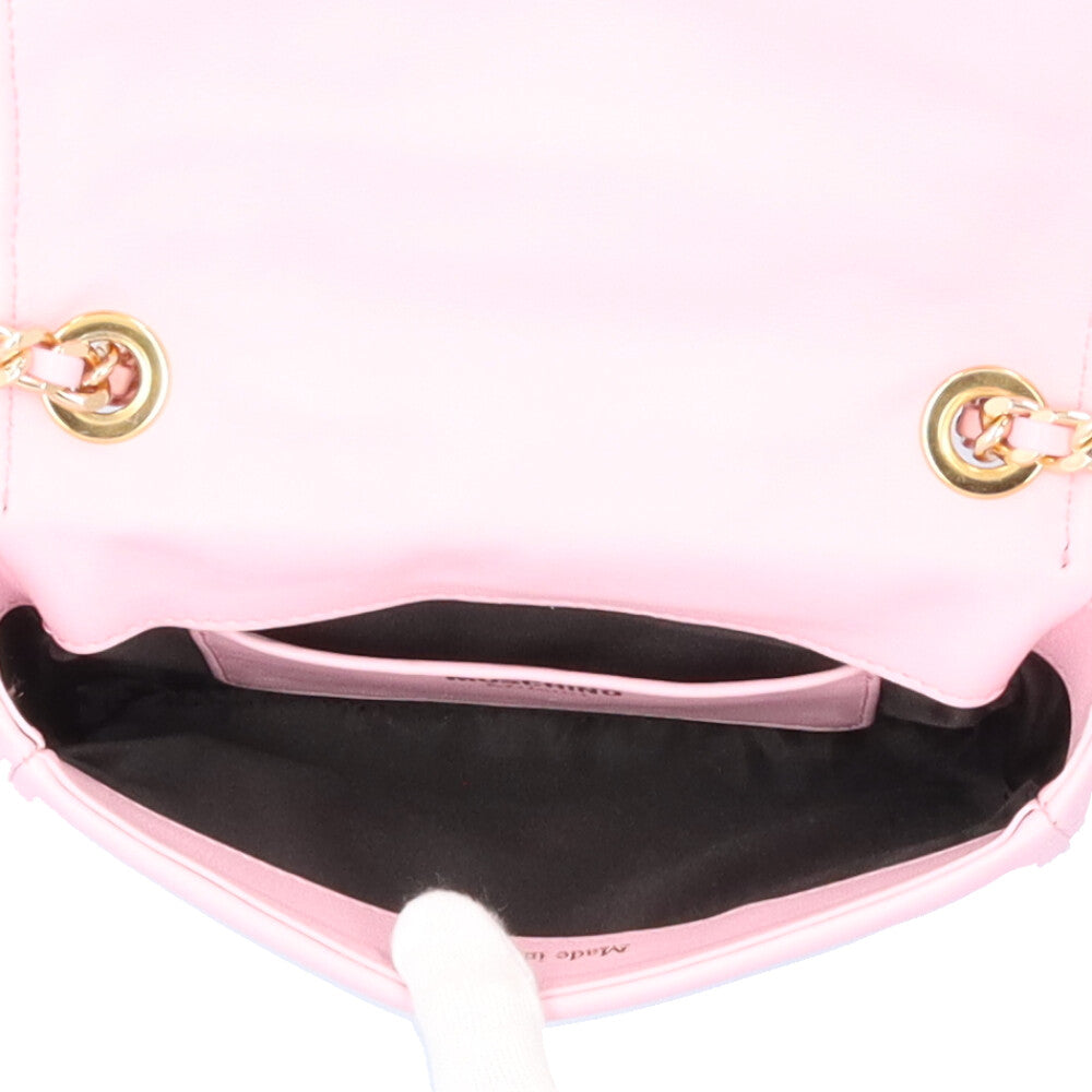 MOSCHINO モスキーノ バイカー ショルダーバッグ レザー ピンク