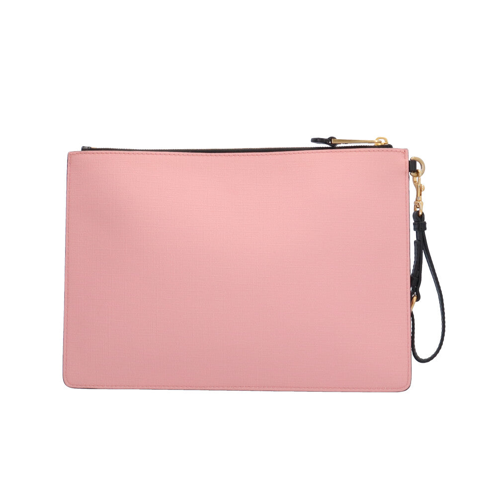 MOSCHINO モスキーノ クラッチバッグ レザー ピンク レディース 中古 