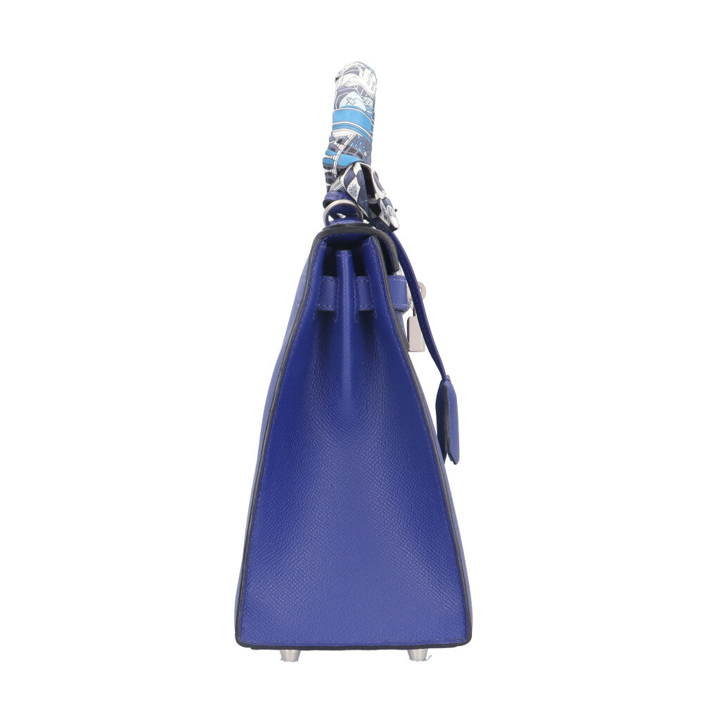 エルメス ケリー28 ショルダーバッグ エルメス レザー ブルー