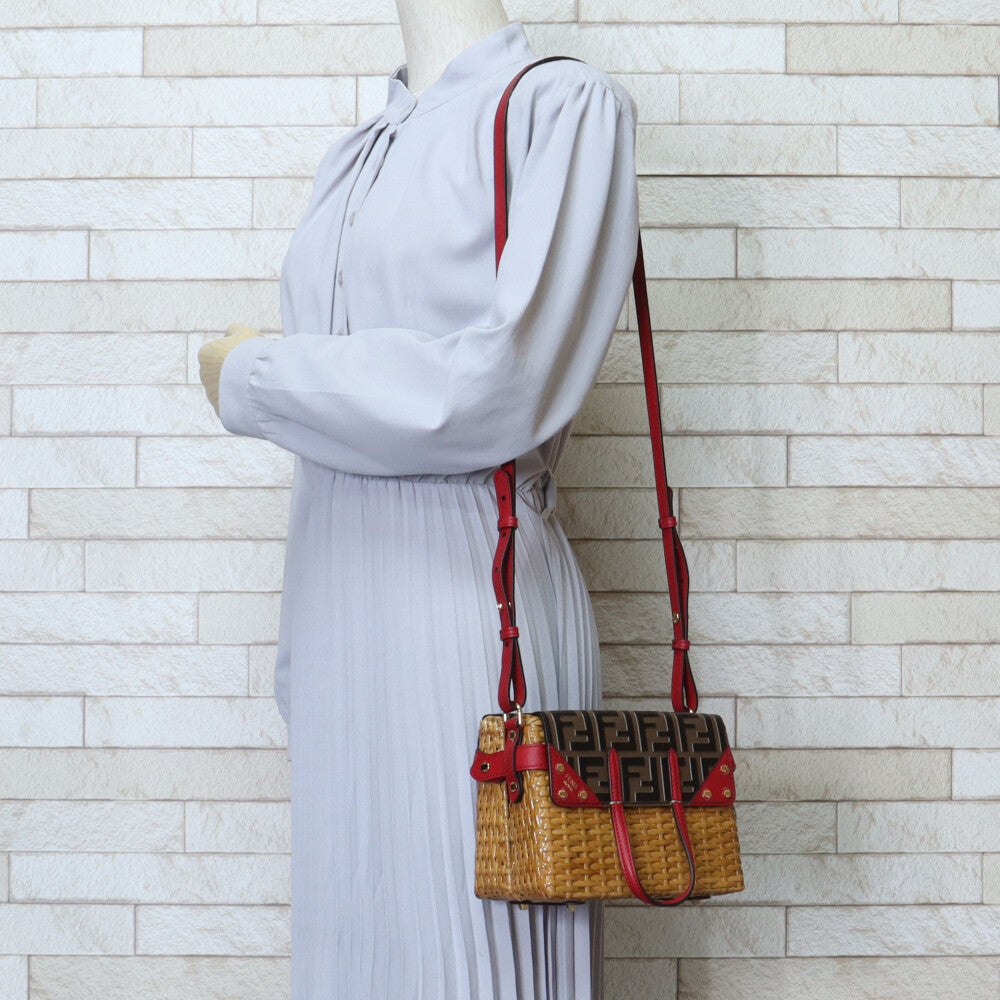 FENDI フェンディ フリップかごバッグ ショルダーバッグ レザー 