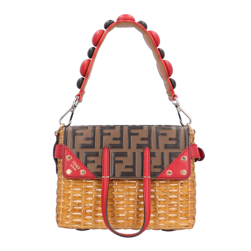 FENDI フェンディ フリップかごバッグ ショルダーバッグ レザー