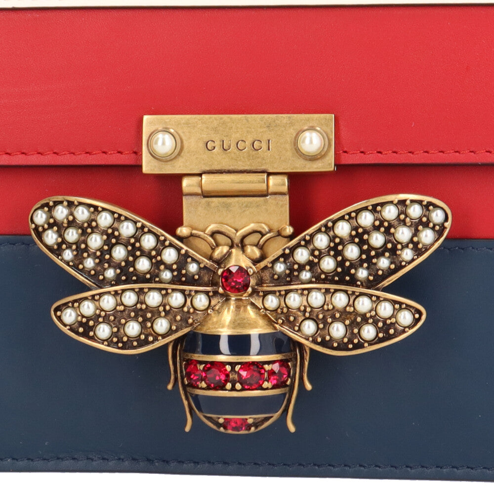 GUCCI グッチ クイーンマーガレット Bee ショルダーバッグ レザー 