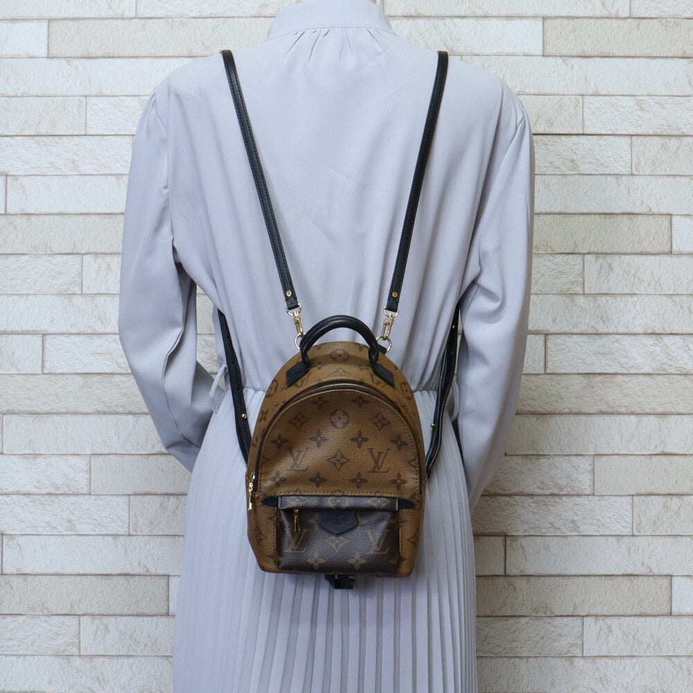 LOUIS VUITTON Louis Vuitton Palm Springs Mini Monogram Reverse Backpack/Daypack Monogram Reverse Women's Used [36 Months Interest-Free Shopping Loan