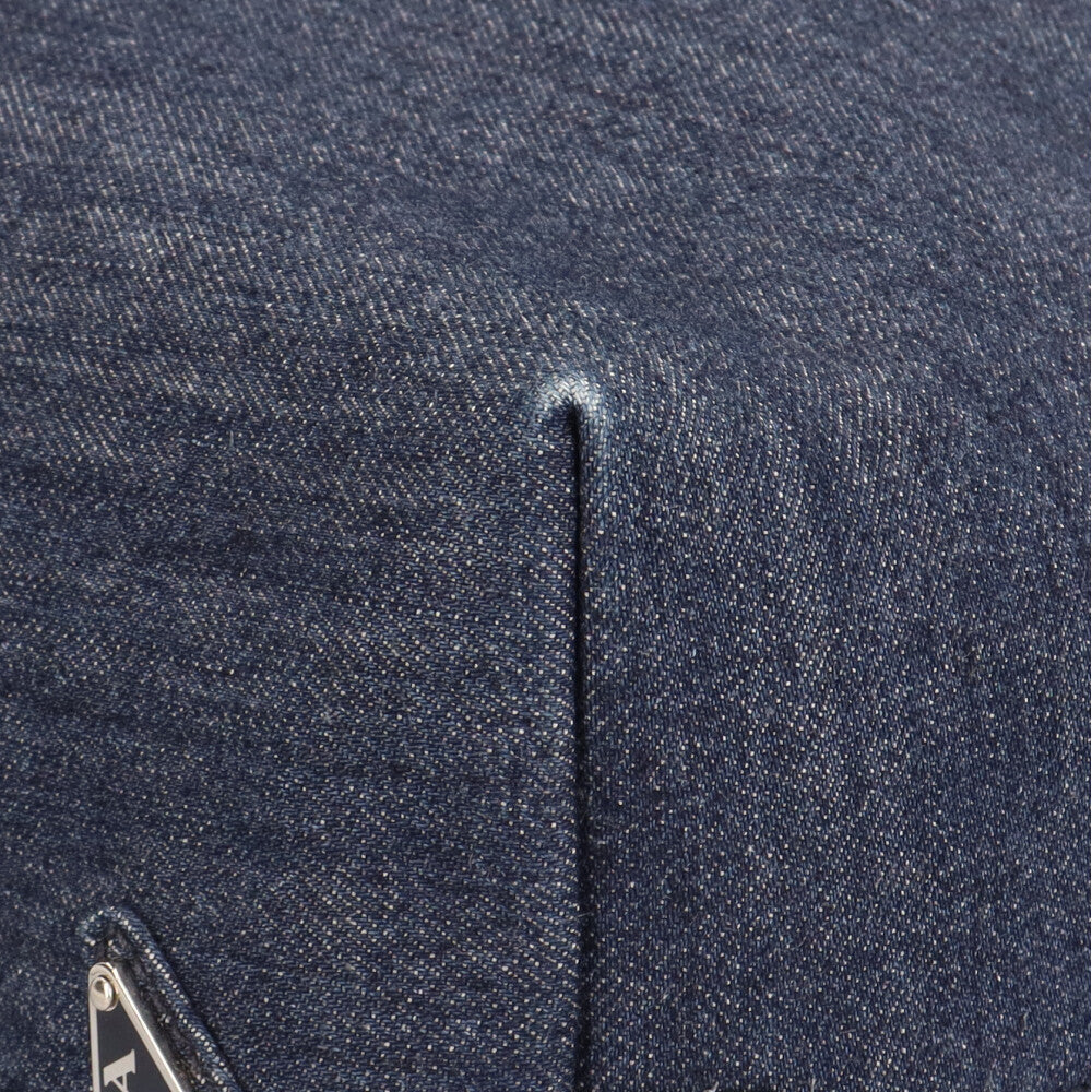 PRADA プラダ 三角ロゴ トートバッグ デニム ブルー ユニセックス 中古