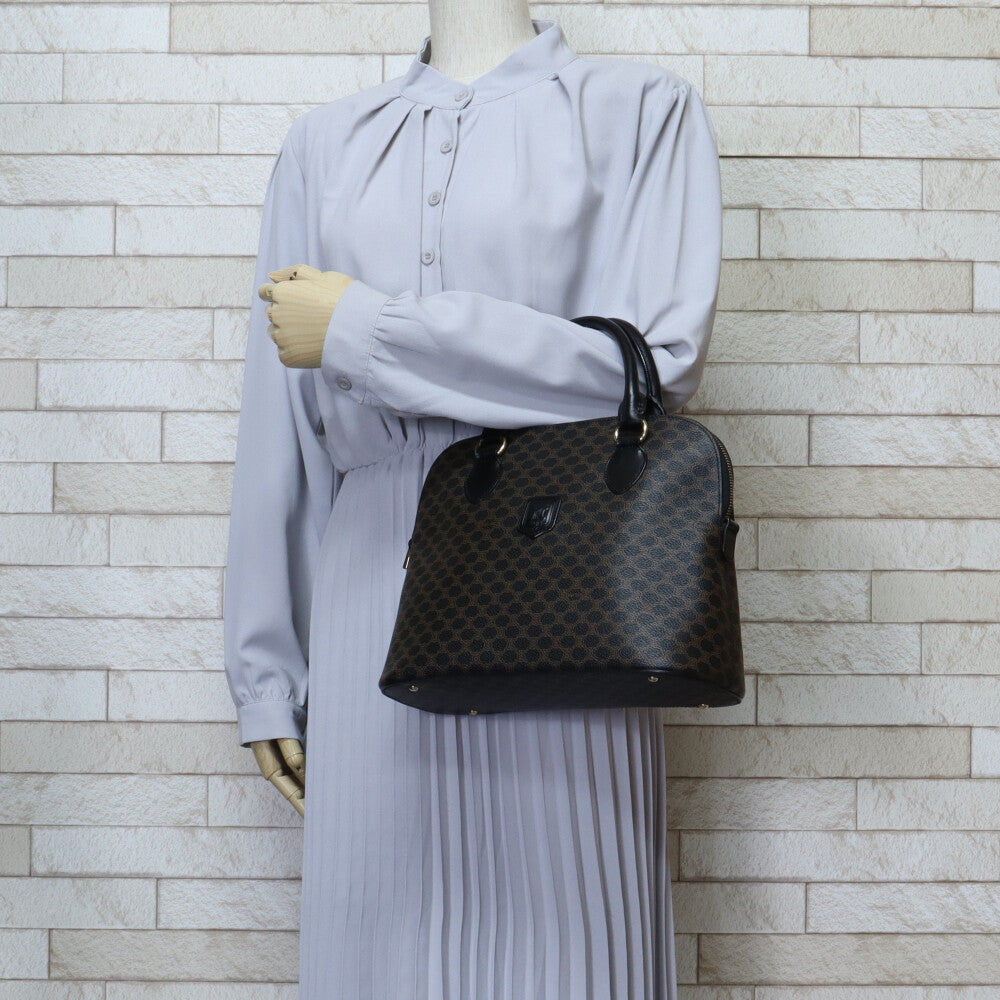 CELINE セリーヌ マカダム ハンドバッグ PVC ブラック レディース 中古