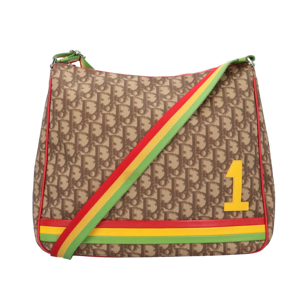 Dior Rasta Shoulder Bag PVC Coated Canvas Beige Women's Used [36