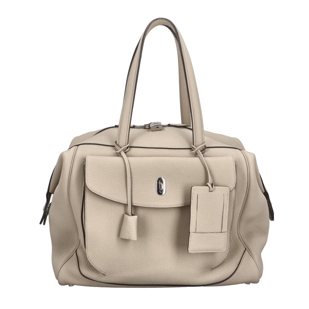 HERMES エルメス ワラゴキャビン35 ボストンバッグ トゴ ベージュ
