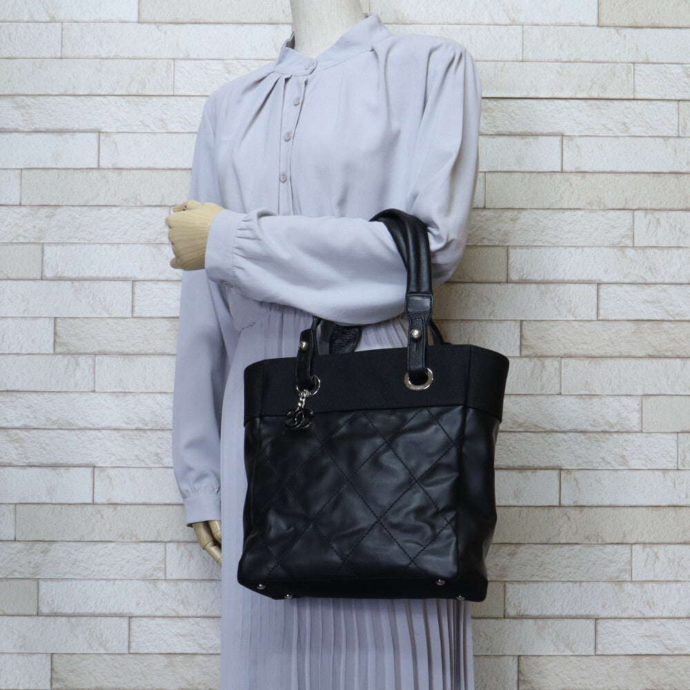 CHANEL シャネル パリビアリッツPM ハンドバッグ PVC ブラック
