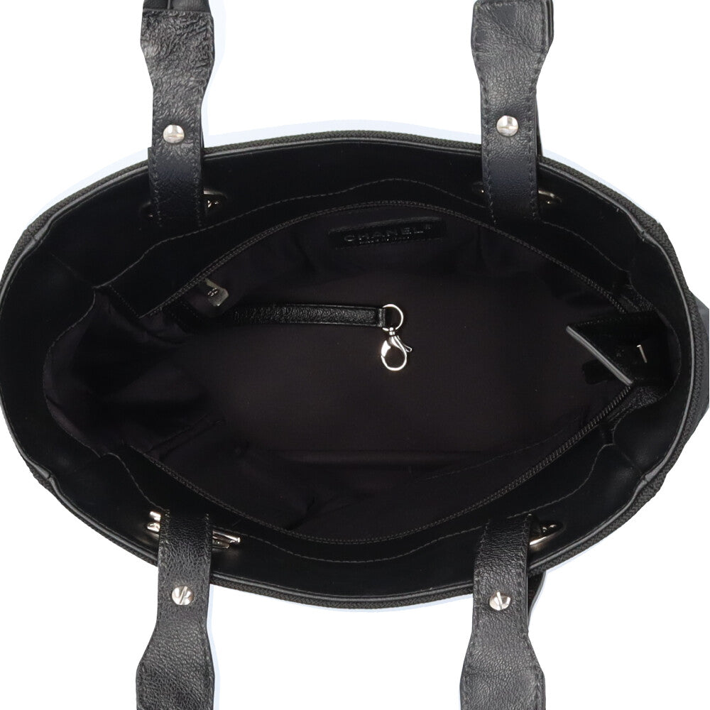 CHANEL シャネル パリビアリッツPM ハンドバッグ PVC ブラック