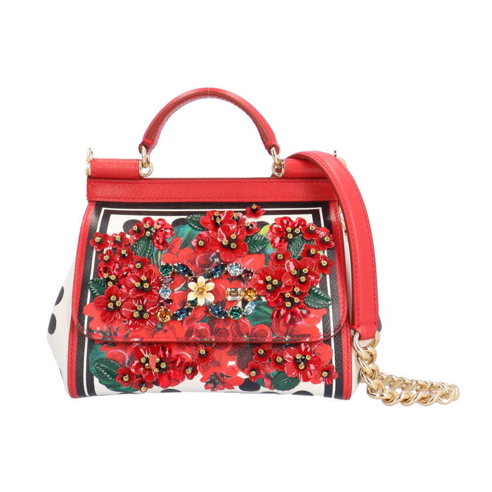 DOLCE&GABBANA ドルチェアンドガッバーナ 花柄チェーンバッグ シシリー ショルダーバッグ レザー レッド レディース 中古 –  【公式】リサイクルキング オンラインショップ