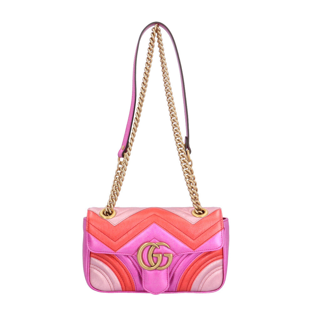 GUCCI グッチ メタリックマトラッセミニ GGマーモント ショルダー
