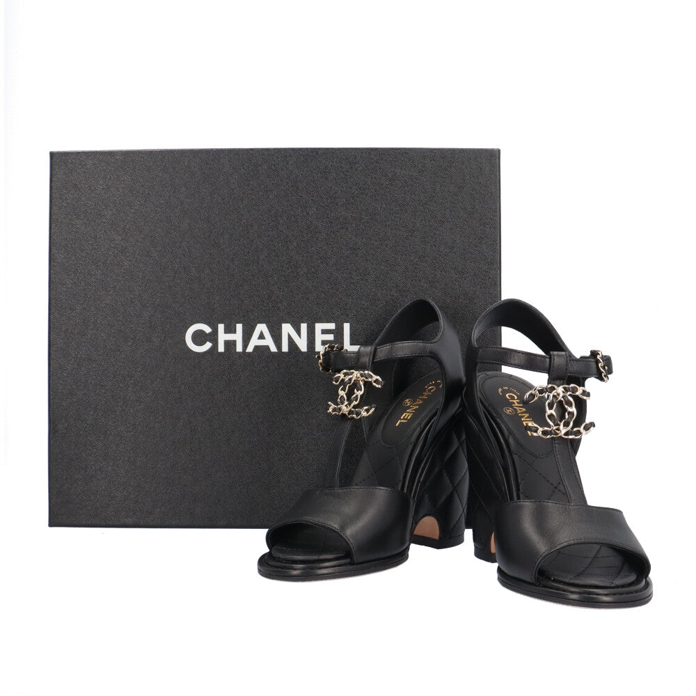 CHANEL シャネル マトラッセココマーク サンダル ラムスキン 