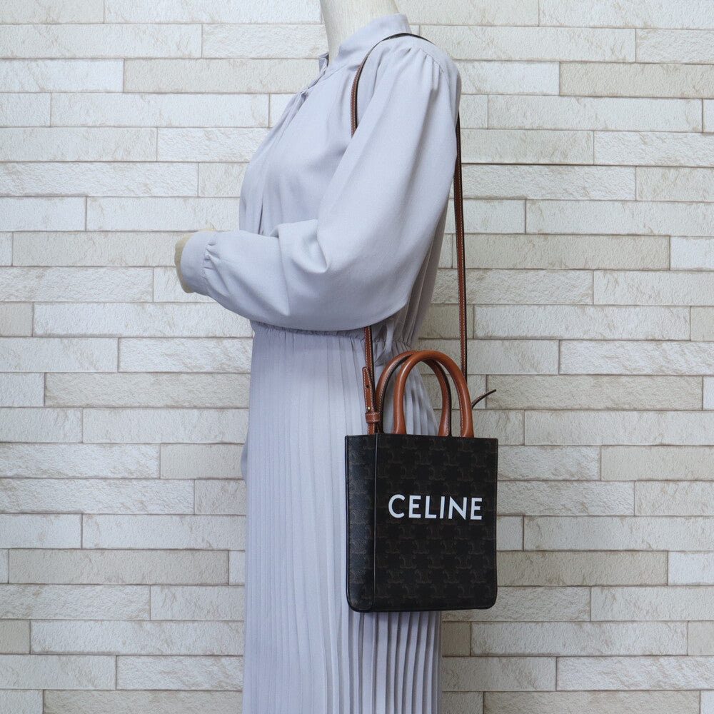 【美品】CELINE バーティカルカバ トリオンフキャンバス CELINE セリーヌ トリオンフ バッグ ミニ バーティカルカバ