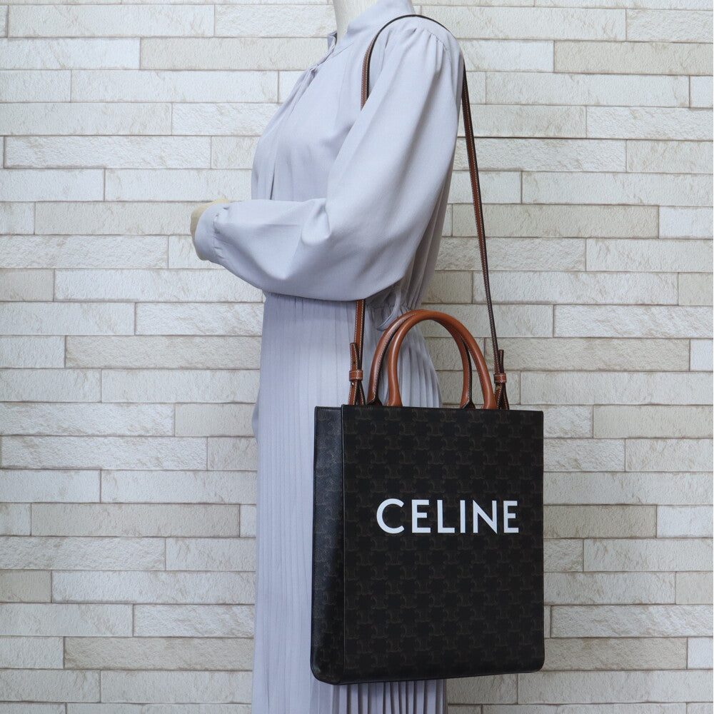 CELINE セリーヌ スモールバーティカルカバ トリオンフ ショルダーバッグ コーティングキャンバス ブラウン レディース 中古 –  【公式】リサイクルキング オンラインショップ