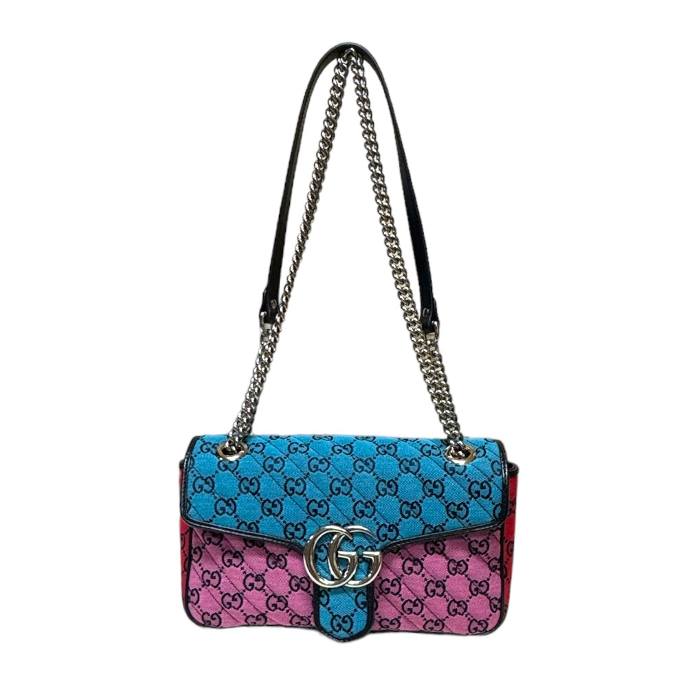 GUCCI GG Marmont Shoulder Bag GG Canvas Multicolor Women's Used