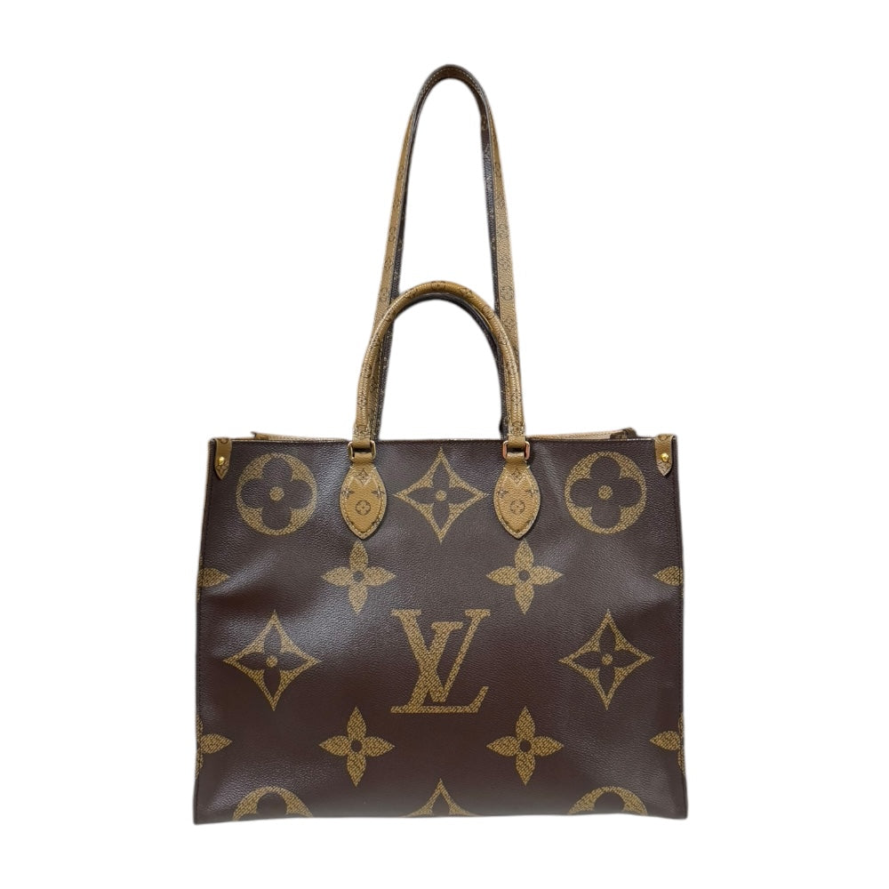 LOUIS VUITTON ルイヴィトン オンザゴーGM モノグラムジャイアント ショルダーバッグ モノグラムキャンバス ブラウン レディース 中古