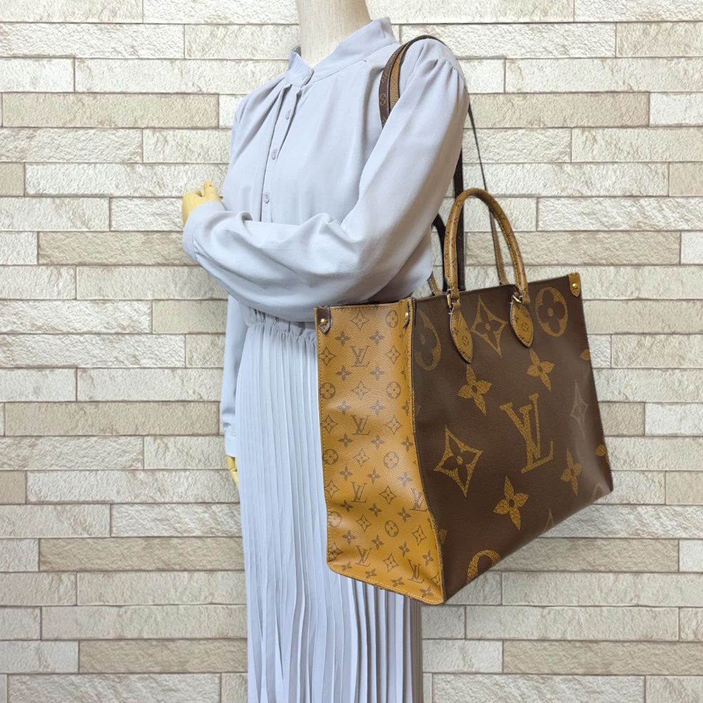 LOUIS VUITTON Louis Vuitton Onzago GM Monogram Giant Shoulder Bag Monogram Canvas Brown Ladies Used