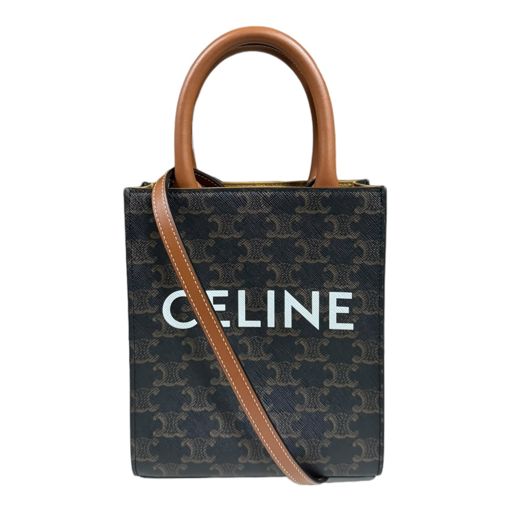 CELINE セリーヌ ミニバーティカルカバ トリオンフ ショルダーバッグ コーティングキャンバス ブラウン レディース 中古 –  【公式】リサイクルキング オンラインショップ